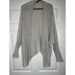 Eileen Fisher Woman 100% Linen Open Front Knit Cardigan Size Small Tan brown